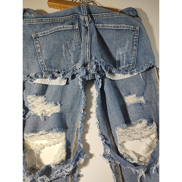 Denim Chaps Style Kendall Custom Cut Biker Jeans Distressed Custom VTG Hippie 27 - Picture 12 of 12
